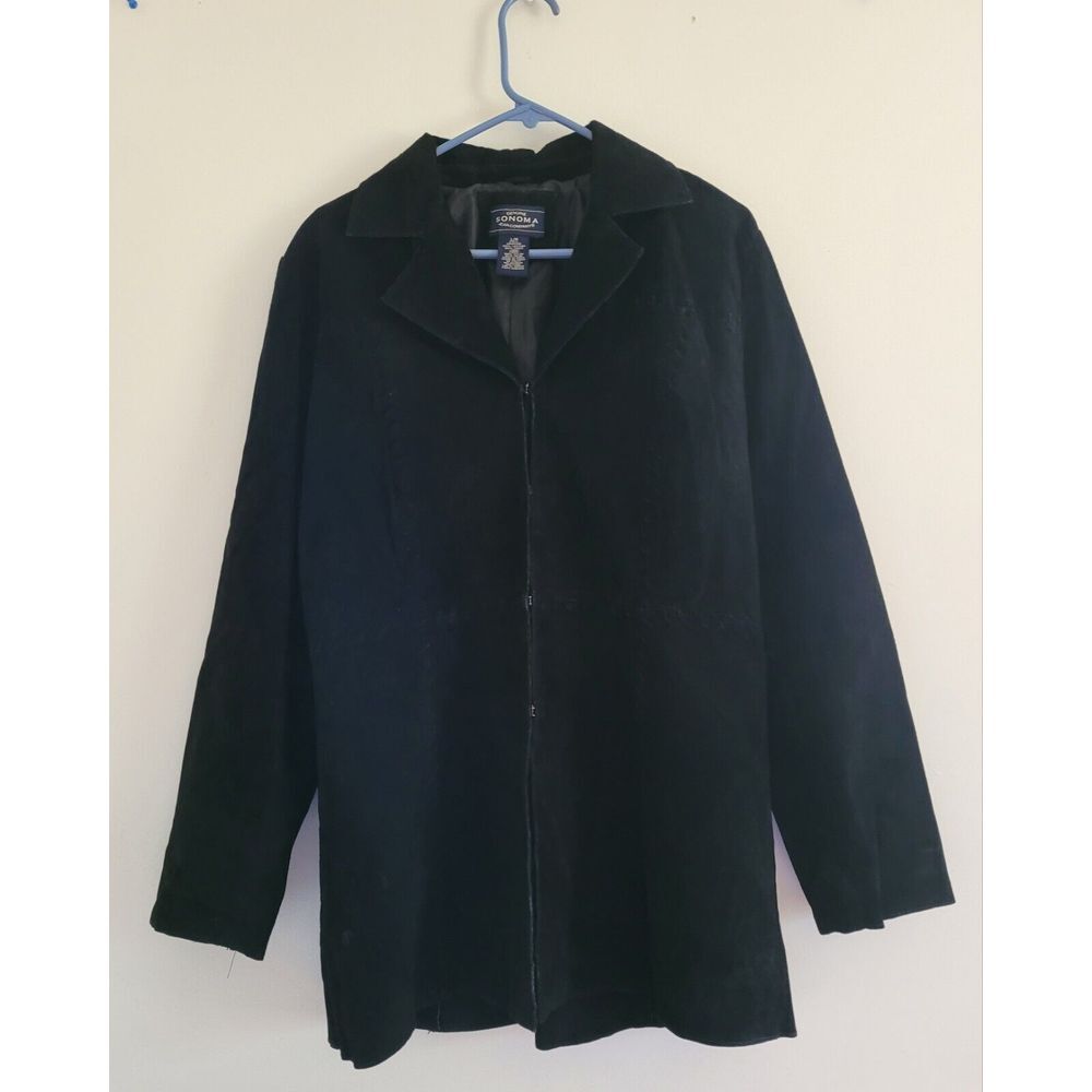 VTG Western Whip Stitch Leather Genuine Suede Coat Size L Sonoma Jeans Co